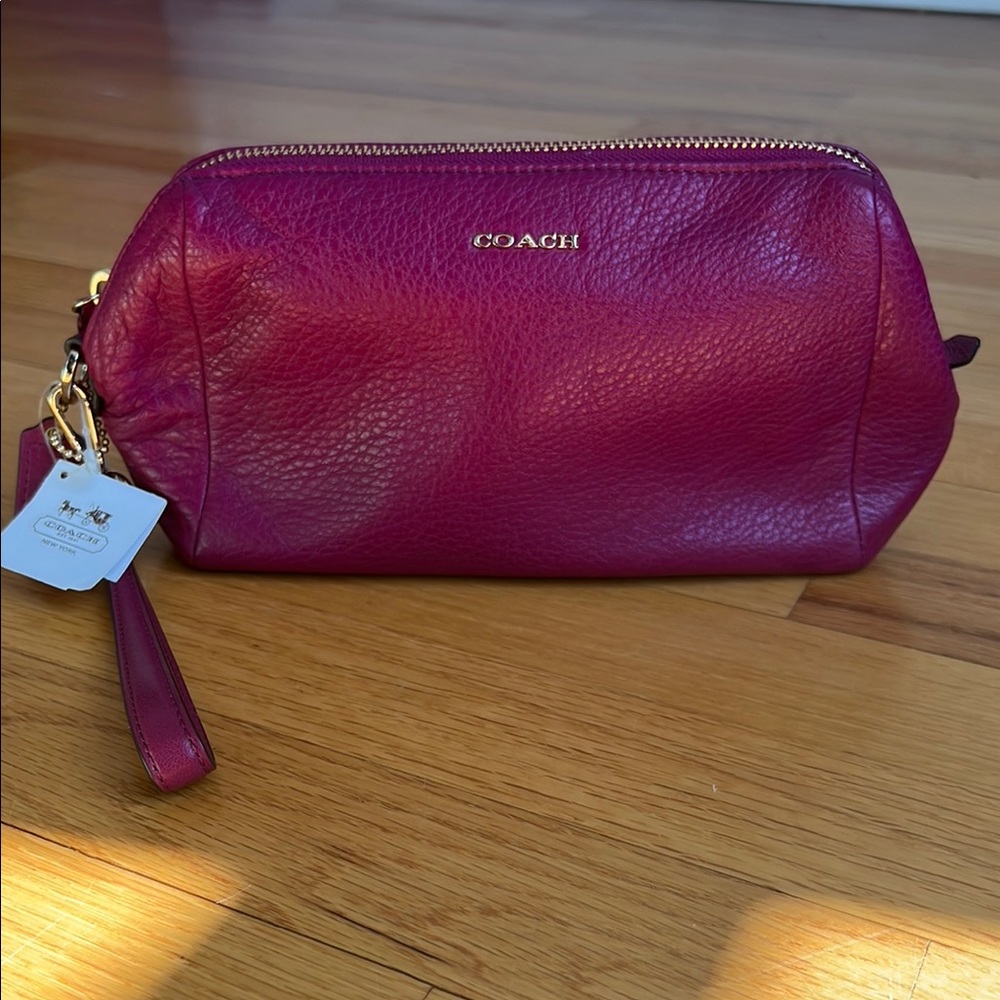 Coach Women's Cranberry Leather Clutch